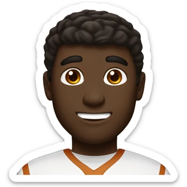 Man with dark hair, pale skin, University of Texas Longhorns clothing sticker