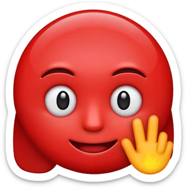 I want an emoji of the word "AI" in red writing sticker