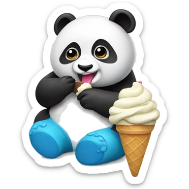 Panda eating ice cream sticker
