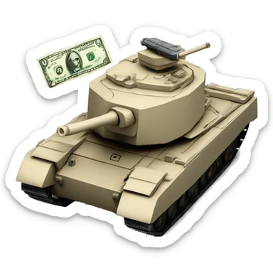 tank with trailer with money sticker