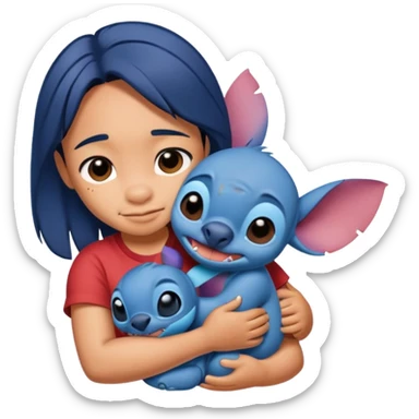 Lilo hugs stitch sticker