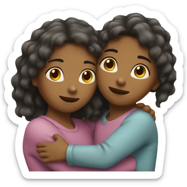 Two girls hugging each other sticker