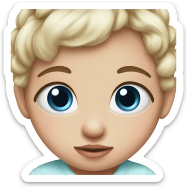 newborn baby girl with blue eyes sticker
