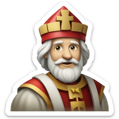 Sint Nicolaas met hoge mijter sticker