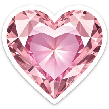 Light pink heart-shaped diamond sticker