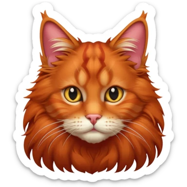 A red Maine Coon cat sticker