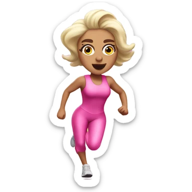 Lady Gaga running in a pink outfit sticker