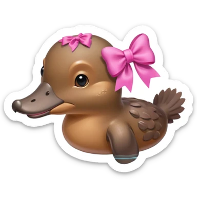 Platypus with a pink bow sticker