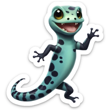 Spotted salamander excited  sticker