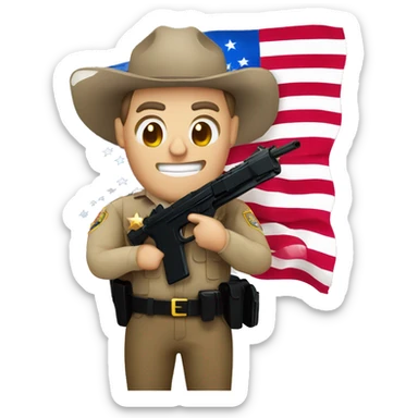 Deputy with American flag and Glock  sticker