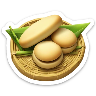 A small section of bamboo and steamed buns sticker
