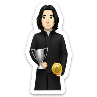 snape holding trophy that says "best uncle" sticker