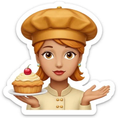 Create a Fusion of Butterscotch éclair and female woman are combine into new object sticker
