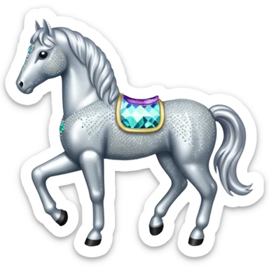 Horse made of small rhinestones sticker