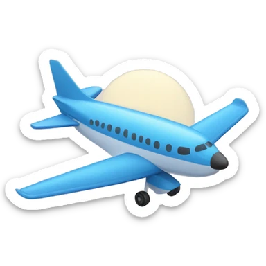 Avion azul con cielo lluvioso sticker