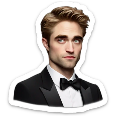 Robert Pattinson in a tuxedo red eyes sticker