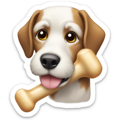 Dog with a bone sticker