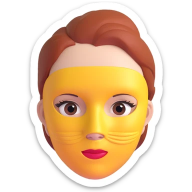 face with beauty mask sticker