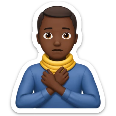 Guy with arms across his neck like he’s choking himself sticker