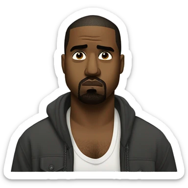 Kanye west frowning while thumb down  sticker