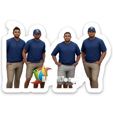 boys in casual style sticker