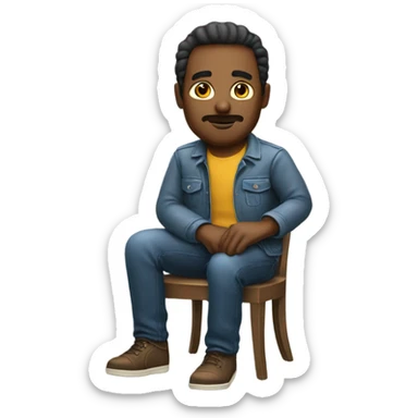 A man is cool and sitting on chair sticker