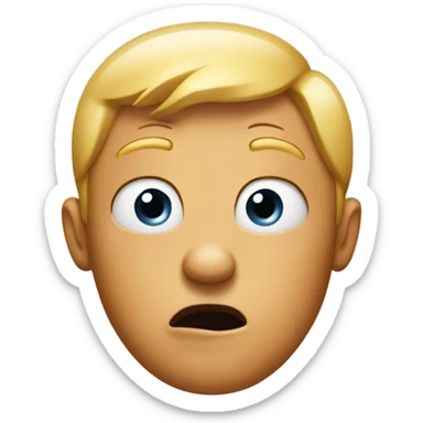 A shocked emoji that’s also confused  sticker