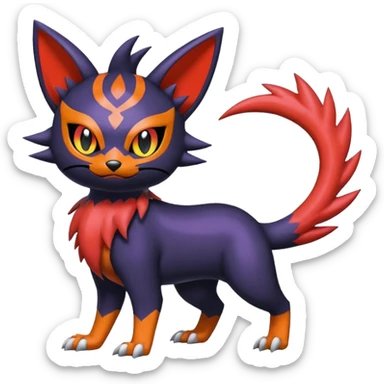 Noibat-Nargacuga-Litten-Torracat-fusion-Fakemon-Pokémon-creature  sticker