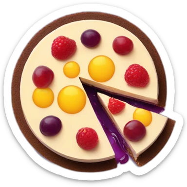 no bake cheesecake wit 3 jams red purple and yellow sticker