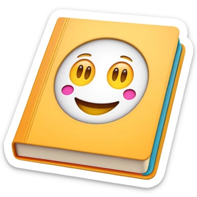 A textbook with the word 'emoji' written on the cover sticker
