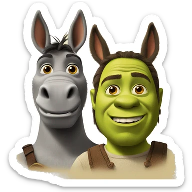 Shrek and donkey sticker