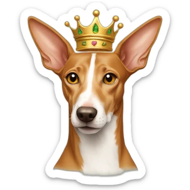 Podenco with crown sticker