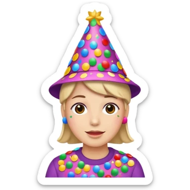 Happy Birthday Confetti Hat sticker