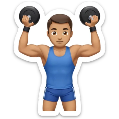 blue shorts man doing kettlebell swings sticker