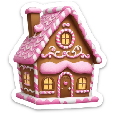 Pink cute gingerbread house  sticker