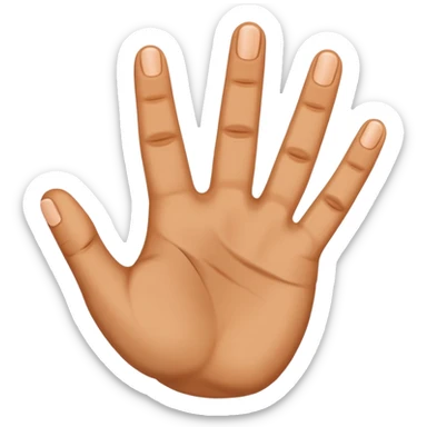 Hand showing showing only 4 fingers with hidden thumb, like counting til 4 sticker