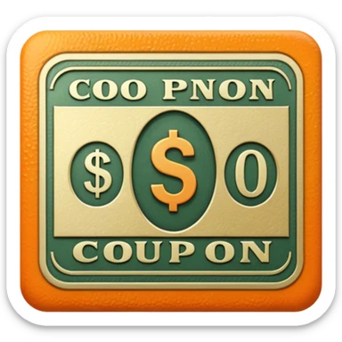 A $20 dollar cash coupon in orange colour  sticker