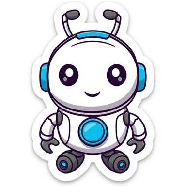 cute GIR robot from Invader Zim with big eyes and happy smile sticker