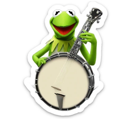 Kermit the frog inside of a banjo sticker