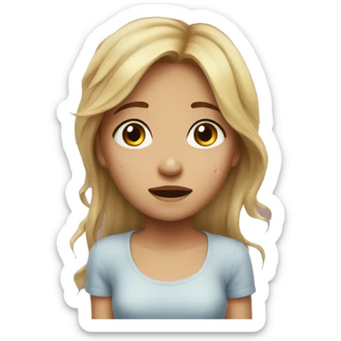 the girl lies in a puddle of tears sticker