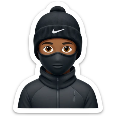 Black boy in nike ski mask sticker