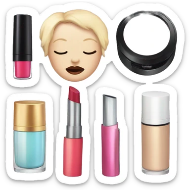 Makeup compact and lipstick sticker