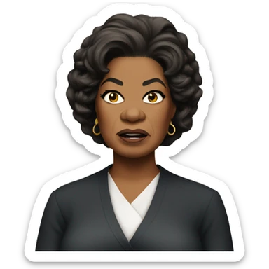 oprah winfrey with angry face sticker
