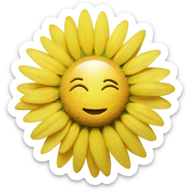 a camomile with the Sun in the middle of it  sticker
