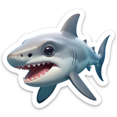 Cinematic Cute Yawning Hammerhead Shark Portrait Emoji, Head tilted slightly with a dramatic, wide-open yawn, showcasing its unique hammer-shaped head with relaxed, drooping fins and sleepy, half-closed eyes, Simplified yet irresistibly adorable features, highly detailed, glowing with a soft, cozy oceanic glow, high shine, relaxed yet expressive, stylized with a hint of whimsical aquatic ease, soft glowing outline, capturing the essence of a drowsy yet affectionate hammerhead that appears ready to stretch and yawn its way out of the screen! sticker