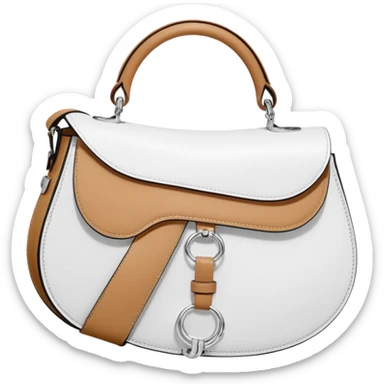 Dior's Designer Saddle Bag in white  sticker