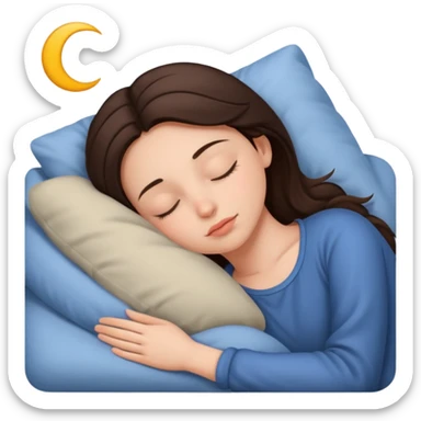 Brunette girl sleeping sticker