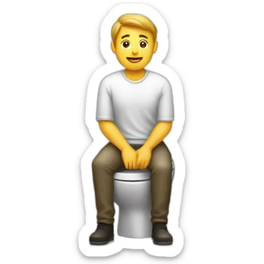 Homme sur toilette sticker