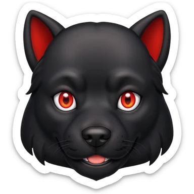 red eyed black dog  sticker
