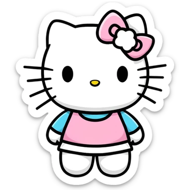hello kitty being cute sticker